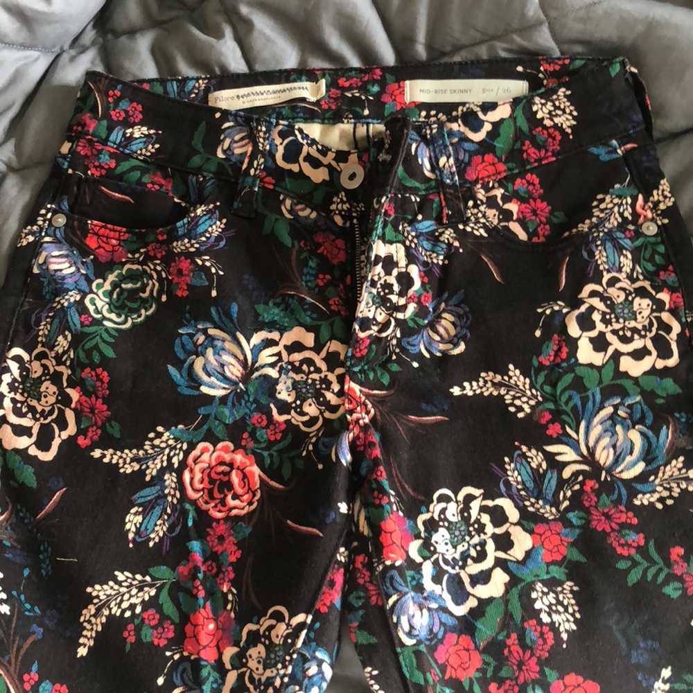 Anthropologie floral jeans
